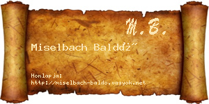 Miselbach Baldó névjegykártya